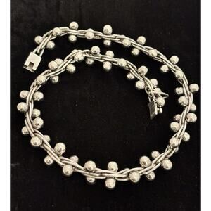 Taxco Mexico Sterling DNA Link Peppercorn Cha Cha Necklace Spratling Style 82g